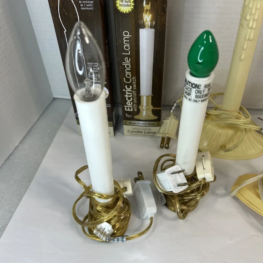 Vintage Single Light Electric Drip Window Candles Holiday Lamp Candles‎ Lot (9)